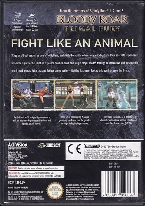 Bloody Roar Primal Fury - Nintendo GameCube (B Grade) (Genbrug)